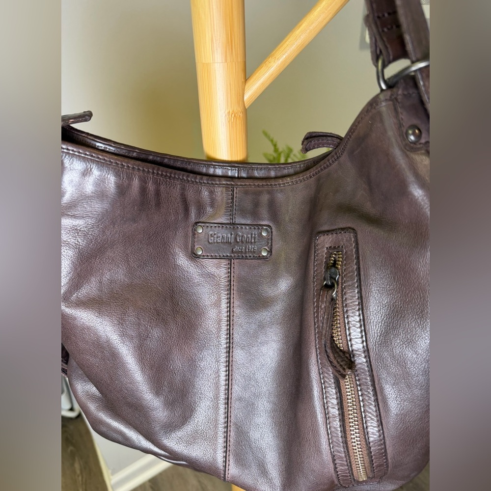 GIANNI CONTI Backpack Portability Women's Bag in Brown Braided Leather - Picture 5 of 9